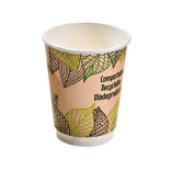 Double Wall Compostable Paper Cup 16oz D:3.5in H:5.4in - 25 pcs