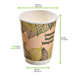 Packnwood Double Wall Compostable Paper Cups - 12 oz - Dia: 3.5 H