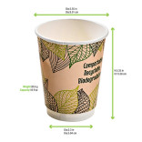 Double Wall Compostable Paper Cup 16oz D:3.5in H:5.4in - 25 pcs
