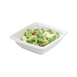 30pcs - 25oz Square White Sugarcane Salad Bowl