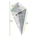 Paper Cones with Newspaper Print 6.3 inch - 125 Pcs Pack