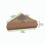 Kraft Slice Box with PE Window Lid 12oz L:6.6in W:6.6in H:5.1in - 50 pcs