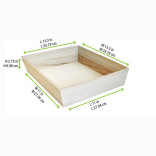 NOAH26H Heavy Duty Wooden Tray Top:L:13in W:13in Bottom:L:11in W:11in H:2.6in - 1 pcs