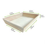 NOAH40H Heavy Duty Wooden Tray Top:L:17.9in W:14in Bottom:L:16in W:12in H:3in - 1 pcs