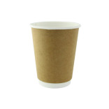 Double Wall Kraft Compostable Paper Cup 10oz D:3.5in H:3.7in - 25 pcs