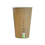 Compostable Paper Cup Single Wall 16oz D:3.5in H:5.3in - 50 pcs