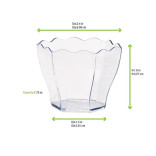 DEVA Flower Shaped Transparent Cup 2oz D:2in H:1.75in - 12 pcs
