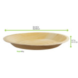 Round Palm Leaf Dinner Plate D:10in H:1in - 25 pcs