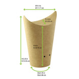 HAPPY FRIES Closable Perforated Kraft Snack Cup 12oz D:2.36in H:5.5in - 50 pcs