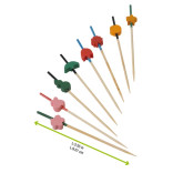 Bamboo Art Skewers (Assorted Colors & Designs) L:3.5in - 100 pcs