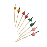 Bamboo Art Skewers (Assorted Colors & Designs) L:3.5in - 100 pcs