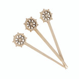 Bamboo Wheel Pick L:3.5in - 100 pcs