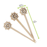 Bamboo Wheel Pick L:3.5in - 100 pcs