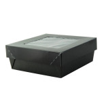 Bakeable Black Kray Box with PET Lid 22oz L:5.3in W:5.3in H:2in Up to 350F(Base Only) - 25 pcs