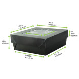Bakeable Black Kray Box with PET Lid 22oz L:5.3in W:5.3in H:2in Up to 350F(Base Only) - 25 pcs