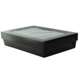 Bakeable Black Kray Box with PET Lid 50oz L:8.9in W:6.1in H:2in Up to 350F(Base Only) - 25 pcs