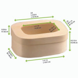 Rectangular Wood Box with Window Lid 8oz L:4.3in W:3in H:2in - 100 pcs