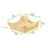 PIN UP Wooden Square Plate 2oz L:3.15in W:3.15in H:0.6in - 50 pcs