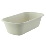 125pcs - 34oz Rectangular Brown Sugarcane Container