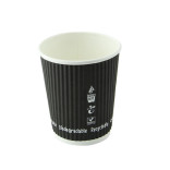 Compostable Rippled Black Cup 4oz D:2.4in H:2.4in - 50 pcs