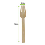 Elegant and Sturdy Bamboo Fork L:6.69in - 50 pcs