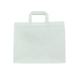 White paper carrier bag W:12.6in Gusset:8.66in H:9.45in - 250 pcs White paper carrier bag W:12.6in Gusset:8.66in H:9.45in - 250 pcs