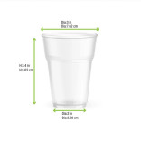 Clear Compostable Cup 8oz D:3in H:3.4in - 50 pcs