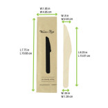 Wooden Knife Wrapped in Paper Wrapper L:6.2in W:1.95in - 50 pcs