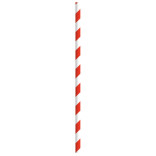 Durable Red & White Striped Paper Straws - Wrapped D:0.2in L:7.75in - 500 pcs