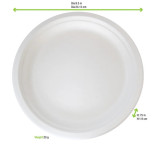 Sugarcane White Round Plate D:10in - 25 pcs