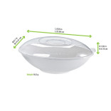 Clear PET Lid for 210BCHIC750 & 210BCHIC750BR L:8.77in W:5.39in H:1.69in - 250 pcs