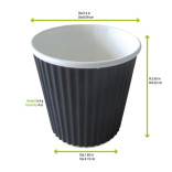 Rippled Black Cup 4oz D:2.4in H:2.4in - 50 pcs