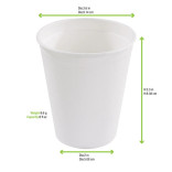 White Sugarcane Cup 8oz D:3.15in - 50 pcs