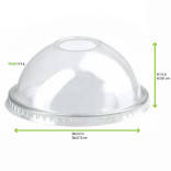 Clear Dome Lid With Hole D:3in H:1.5in - 100 pcs