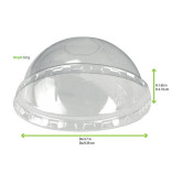 Clear PET Dome Lid With Hole for 210POC181N & 210POB181 & 210POC320N & 210GPU12 D:3.5in - 100 pcs