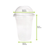 Clear Compostable Cup 24oz D:3.78in - 50 pcs