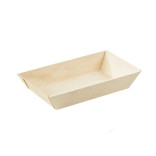 Rectangular Samurai Wooden Dish 10oz L:6in W:3.3in H:1.1in - 100 pcs Rectangular Samurai Wooden Dish 10oz L:6in W:3.3in H:1.1in - 100 pcs