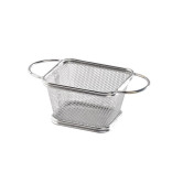 Mini Reusable Rectangular Stainless Steel Fyer Basket 16oz L:6.4in W:3in H:2.9in - 1 pcs