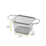 Mini Reusable Rectangular Stainless Steel Fyer Basket 16oz L:6.4in W:3in H:2.9in - 1 pcs
