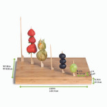 Rectangular thick bamboo pick holder for 49 picks L:9.9in W:7.8in H:0.8in - 1 pcs