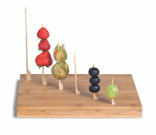 Rectangular thick bamboo pick holder for 49 picks L:9.9in W:7.8in H:0.8in - 1 pcs