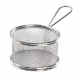 Mini Reusable Round Stainless Steel Fyer Basket 10oz D:3.5in H:3.5in - 1 pcs