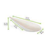 Shaped White Sugarcane Dish 0.5oz L:4.1in W:1.9in H:1.15in - 12 pcs