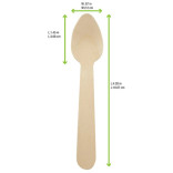 WOODSY Mini Wooden Spoon L:4.33in - 24 pcs