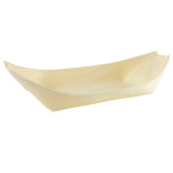 WOODSY Large Wooden Boat L:9.4in W:4.3in H:1.2in - 12 pcs