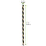 Black and Kraft Striped Paper Straws D:0.23in L:8.3in - 25 pcs