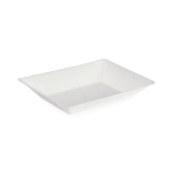 Eco-Design White Sugarcane Plate 15oz L:6.6in W:5.1in H:1.1in - 100 pcs