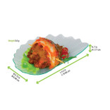 TITOS Transparent Green Leaf Dish 1oz L:4.13in W:2.75in H:0.79in - 25 pcs