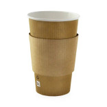 Coffee Cup Sleeve for 12-16-20 oz Cups D:3.25in H:2.5in - 100 pcs