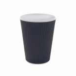 Rippled Black Cup 10oz D:3.5in H:4in - 40 pcs